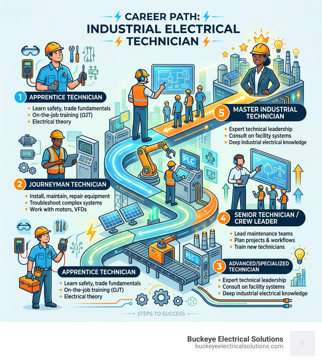 Step-by-step career path from apprentice to master industrial electrical technician - industrial electrical technician Step-by-step career path from apprentice to master industrial electrical technician - industrial electrical technician