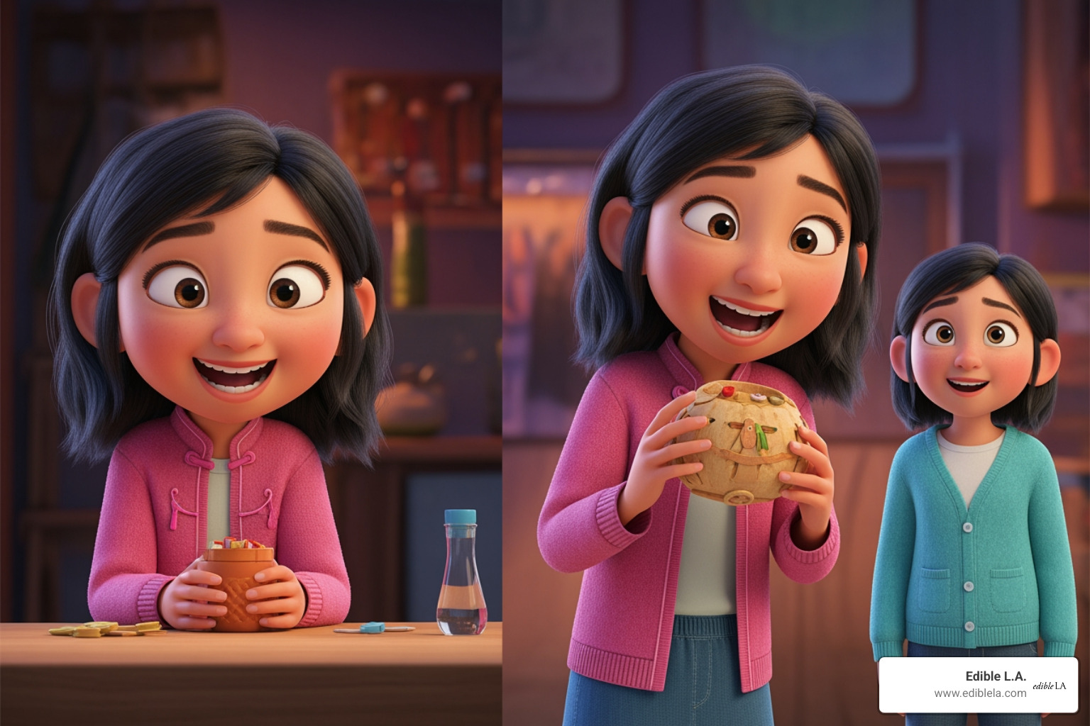 A vibrant scene of Meilin Lee from Turning Red, showing the character's expressive personality - rosalie chiang