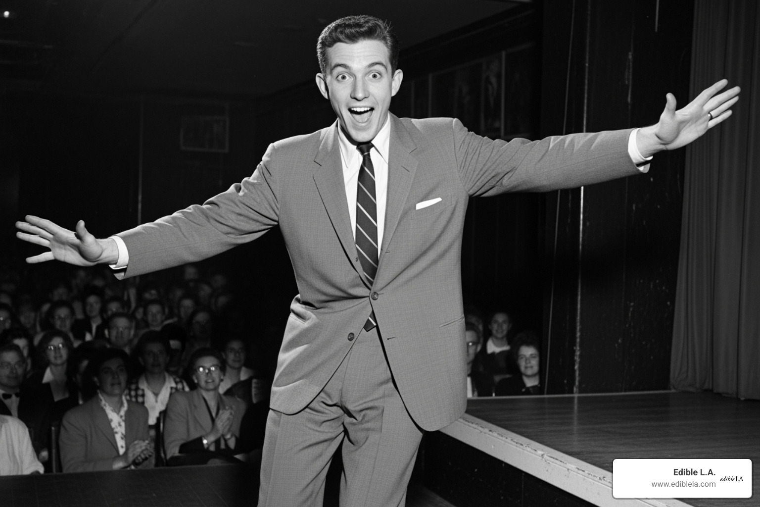 Young Dick Van Dyke performing a comedy routine in the 1950s - dick van dyke