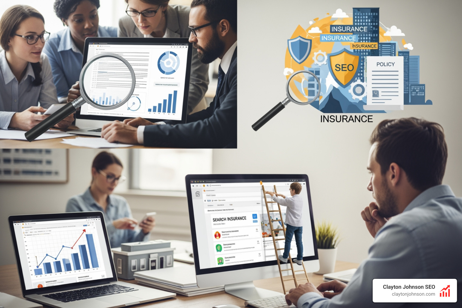 Google Maps local pack showing insurance broker listings in a specific city - seo for insurance brokers