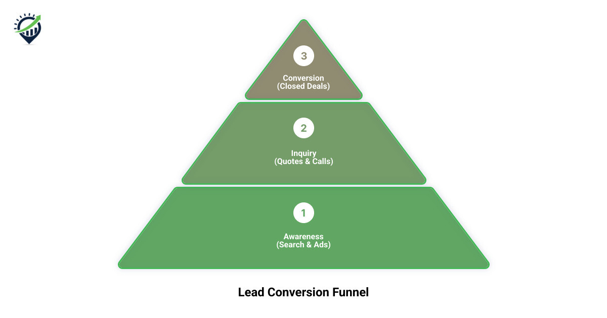 Cleaning lead generation funnel showing awareness, inquiry, quote, and conversion stages - how to get cleaning leads