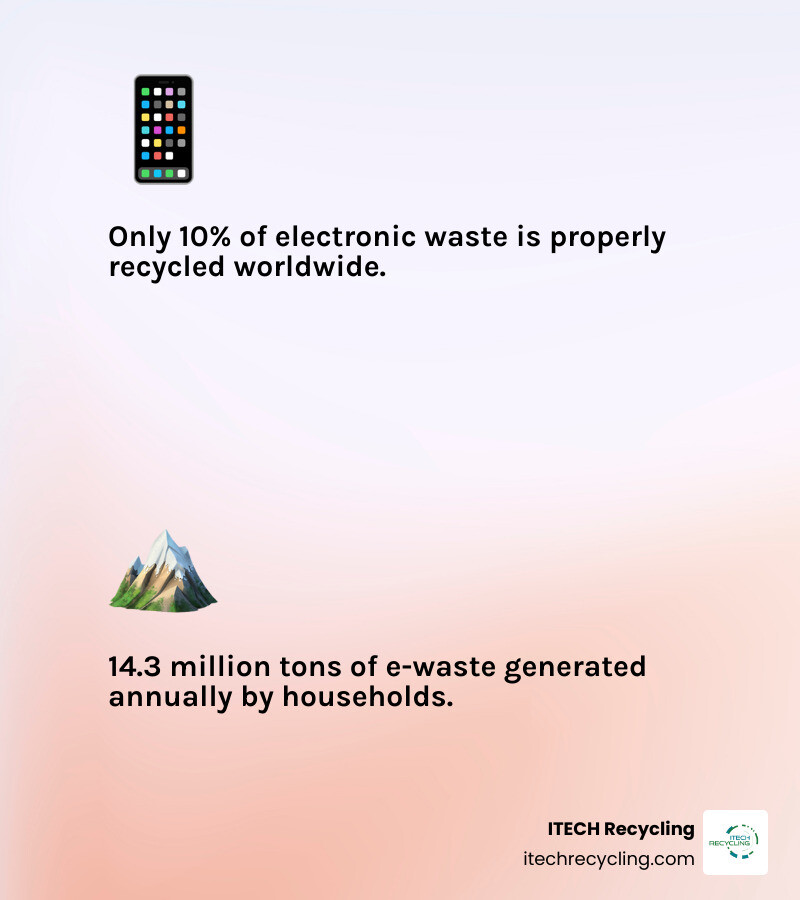 E-waste recycling lifecycle from collection to material recovery infographic - free it recycling infographic