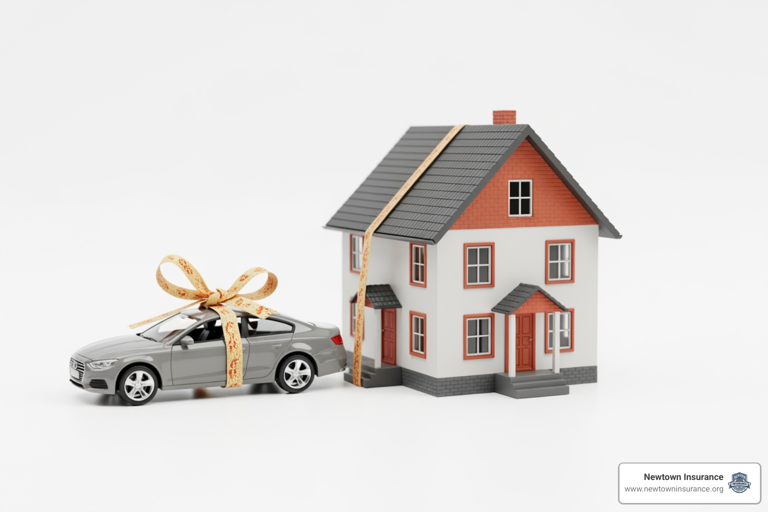 A bundled insurance package representing home and auto coverage together - moneysaving car insurance
