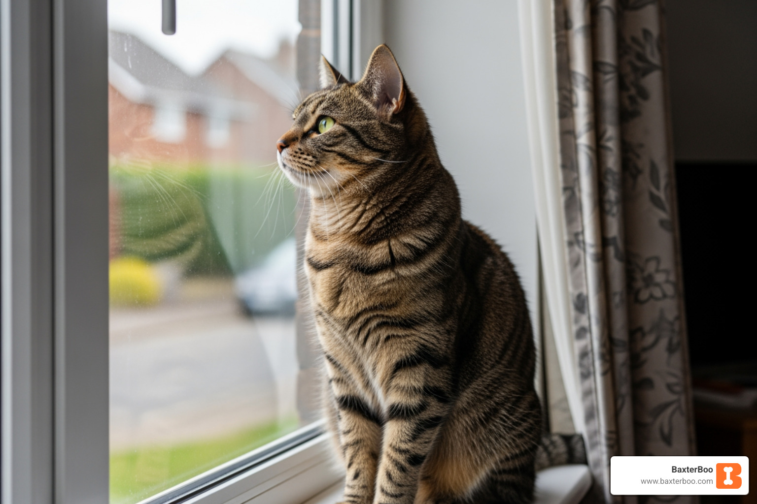 Restless cat looking out a window - signs of indoor boredom and psychological stress - Indoor Enrichment & Boredom