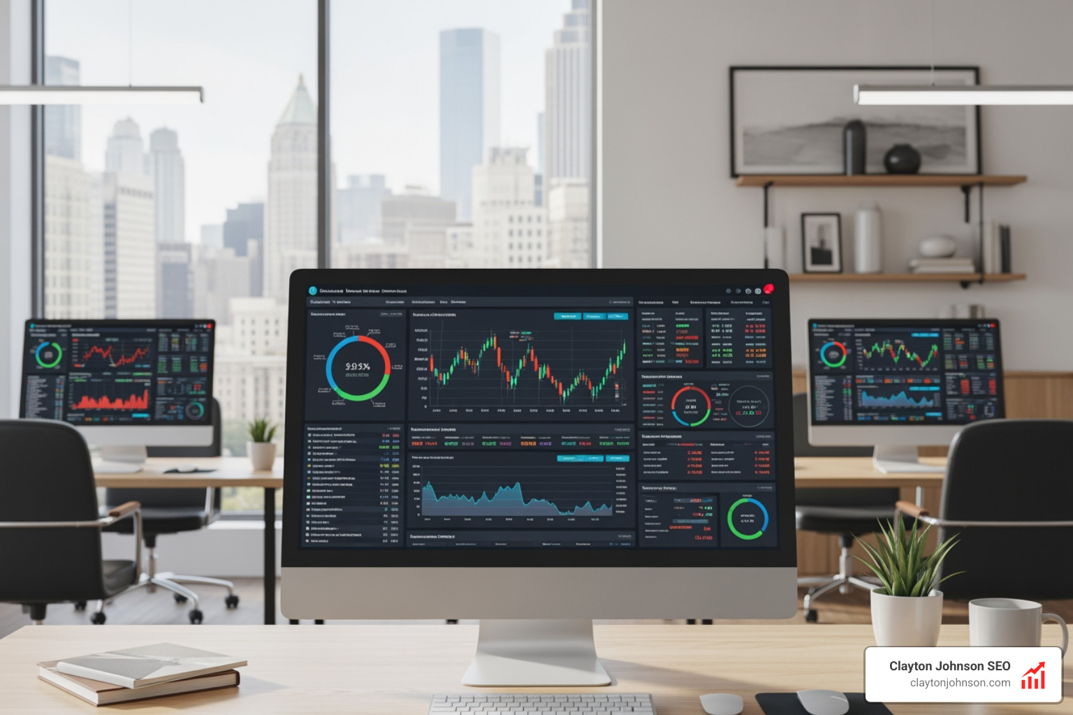 Professional financial dashboard showing wealth management data - SEO strategies wealth managers