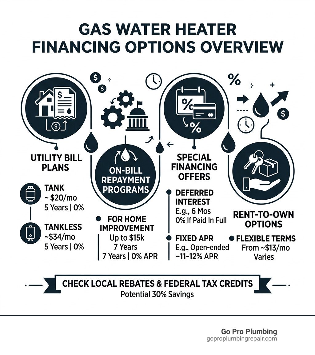Gas water heater financing options overview infographic - gas water heater financing infographic 