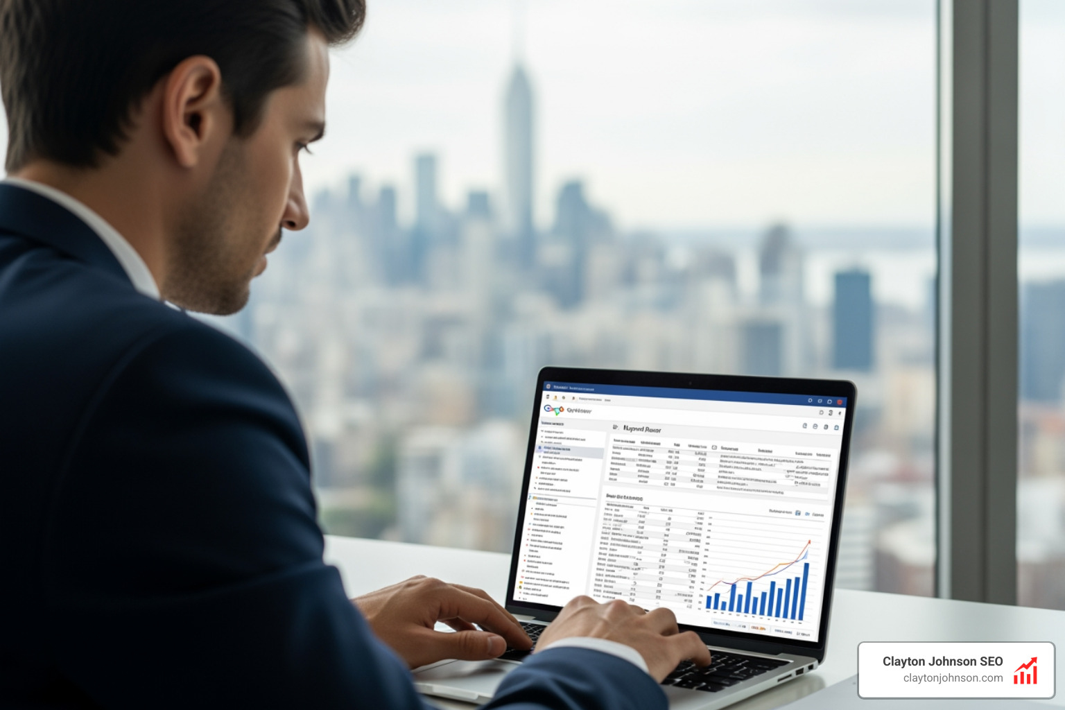 Marketing specialist using Google Keyword Planner for hotel research - SEO keywords for hotels