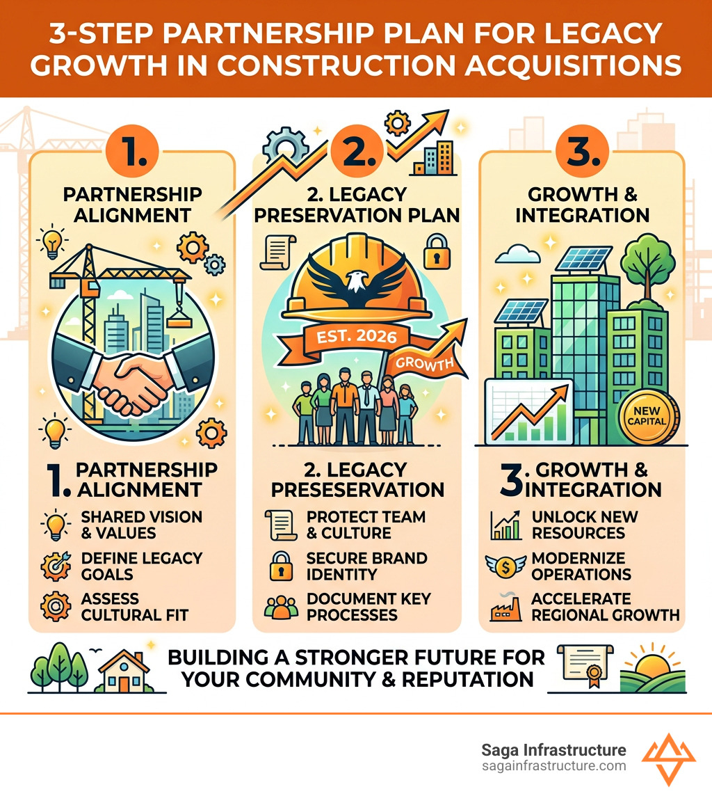 3-step partnership plan for legacy growth in construction acquisitions - construction legacy preservation acquisition
