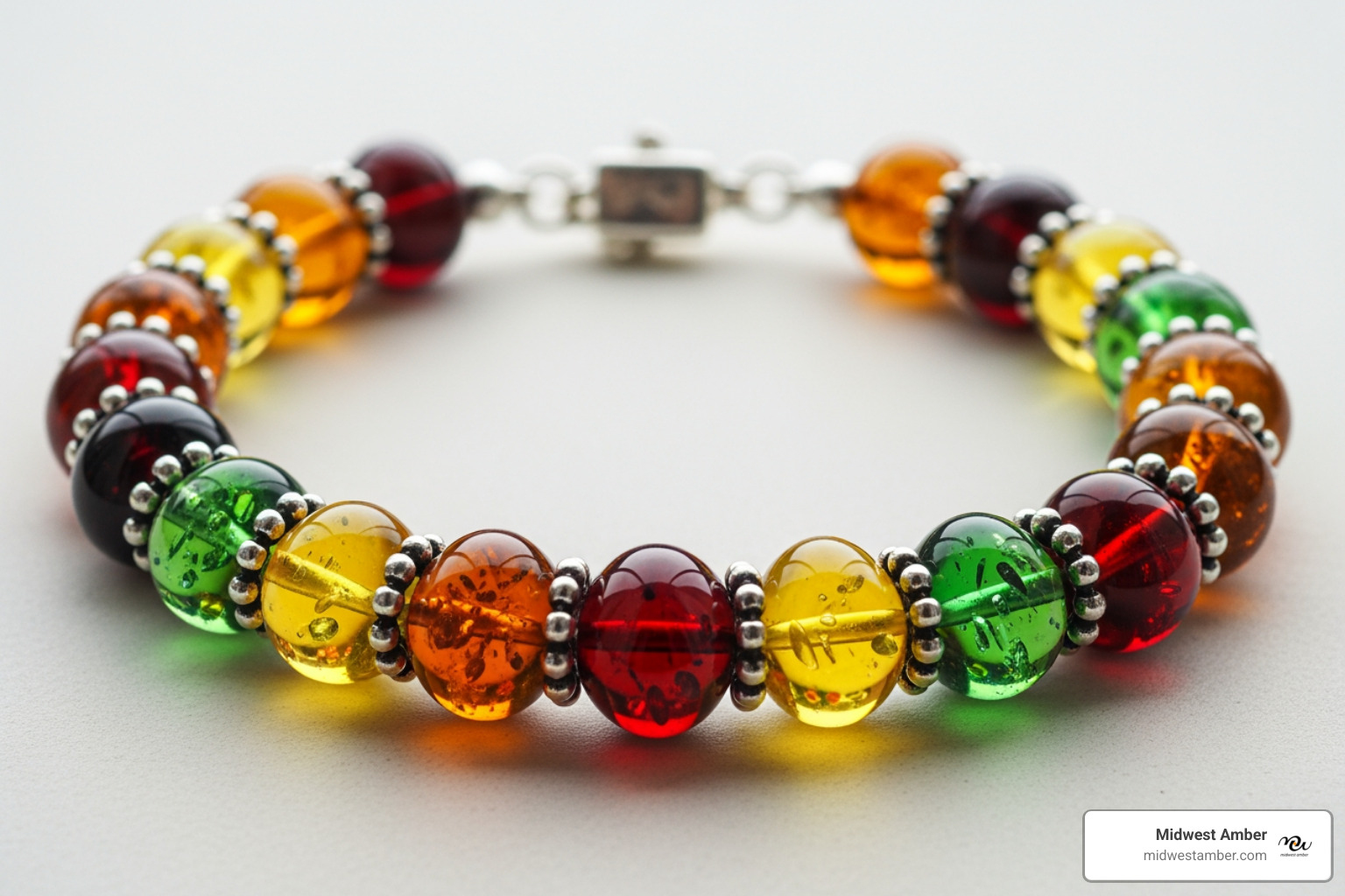 multicolor amber bracelet featuring various shades of Baltic amber - Amber jewelry for women multicolor amber bracelet featuring various shades of Baltic amber - Amber jewelry for women
