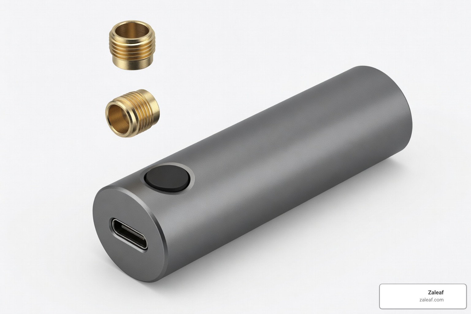 Vape battery components showing 510 thread, power button, and charging port - variable voltage vape battery Vape battery components showing 510 thread, power button, and charging port - variable voltage vape battery