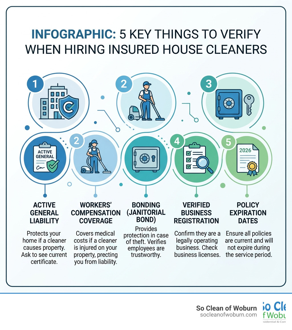 Infographic: 5 key things to verify when hiring insured house cleaners - insured house cleaners infographic Infographic: 5 key things to verify when hiring insured house cleaners - insured house cleaners infographic