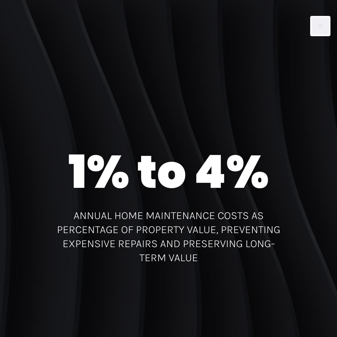 explaining the 1% to 4% annual maintenance rule - home and property maintenance infographic simple-stat-dark