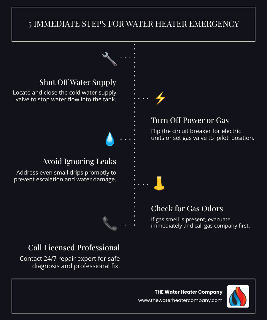 5 immediate steps to take during a water heater emergency in Los Alamitos CA infographic - water heater repair emergency in 5 immediate steps to take during a water heater emergency in Los Alamitos CA infographic - water heater repair emergency in