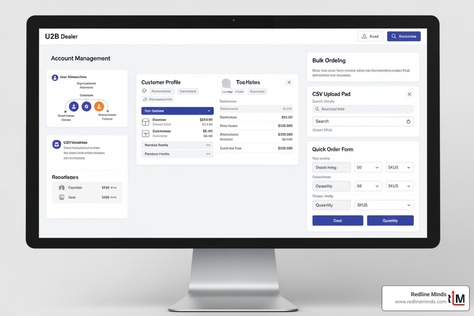 dealer portal interface example showing account management and bulk ordering - ecommerce b2b platform dealer portal interface example showing account management and bulk ordering - ecommerce b2b platform