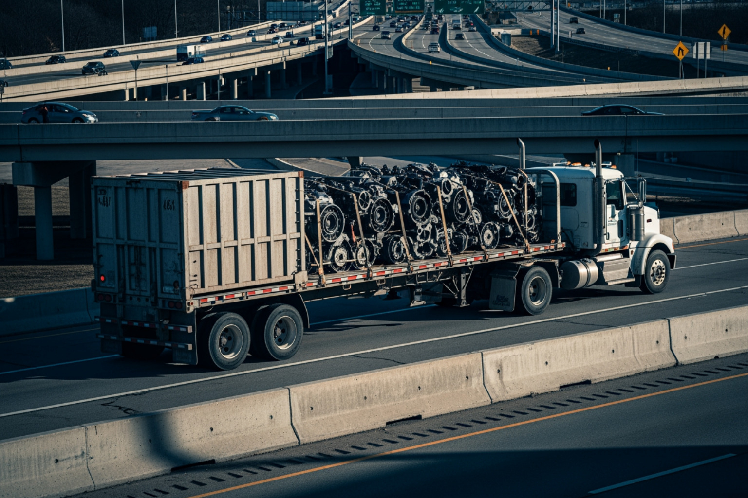Indianapolis highway interchange I-465 I-70 I-65 heavy duty industrial truck logistics - automotive warehousing indianapolis