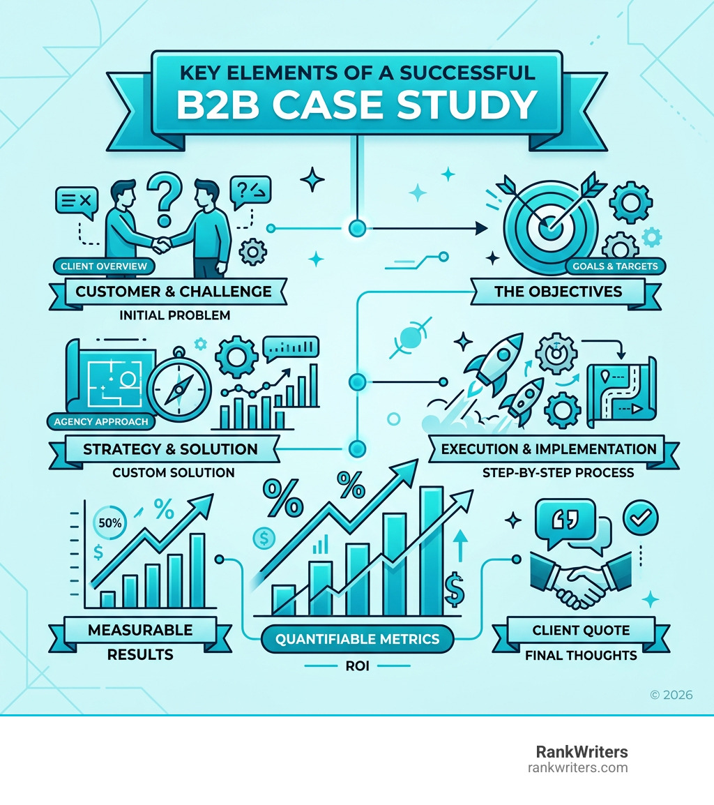 Example of a successful B2B case study layout showing challenge, strategy, and measurable results - Agencies with proven b2b case studies in the SEO and content space