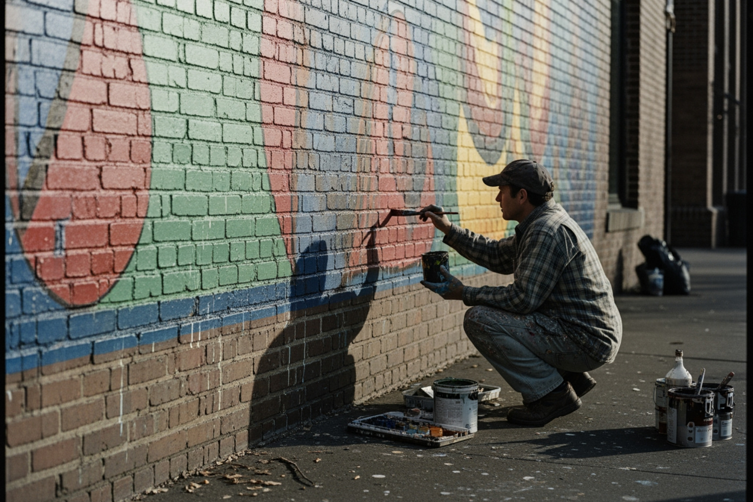 Mural in Fountain Square being painted by a local artist in natural light - Brand awareness campaigns Indianapolis Mural in Fountain Square being painted by a local artist in natural light - Brand awareness campaigns Indianapolis