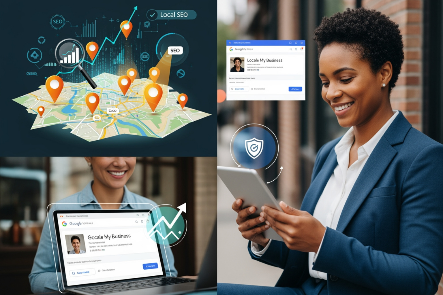 business owner looking at a search result - guaranteed local seo