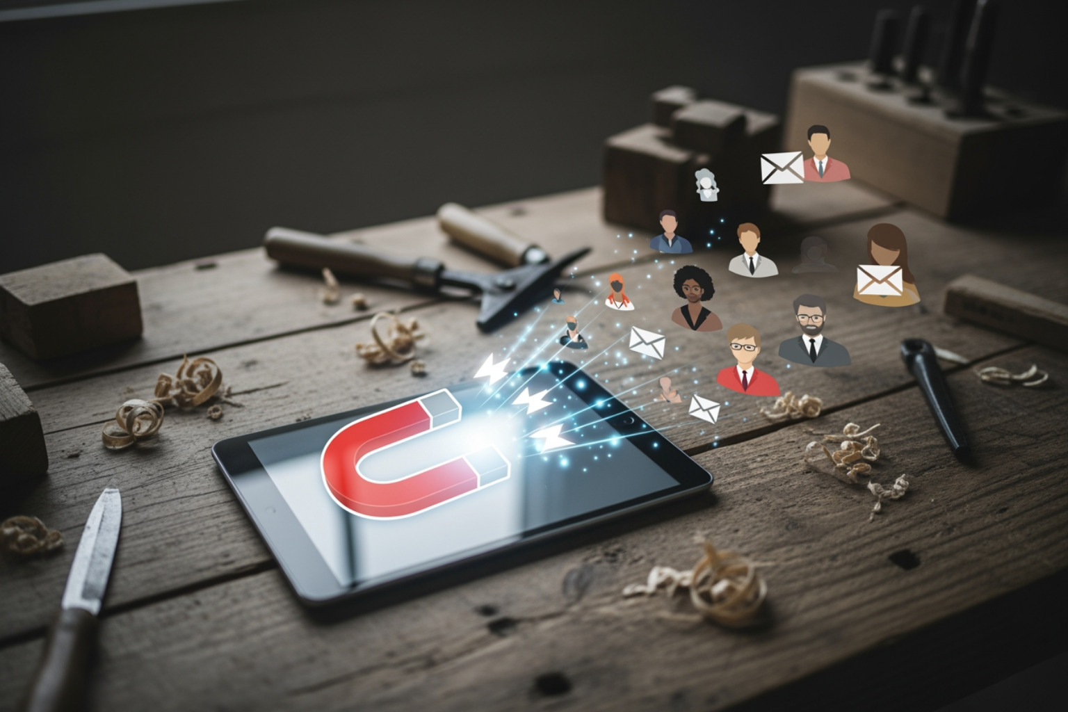 digital magnet attracting customer icons - small business lead magnets