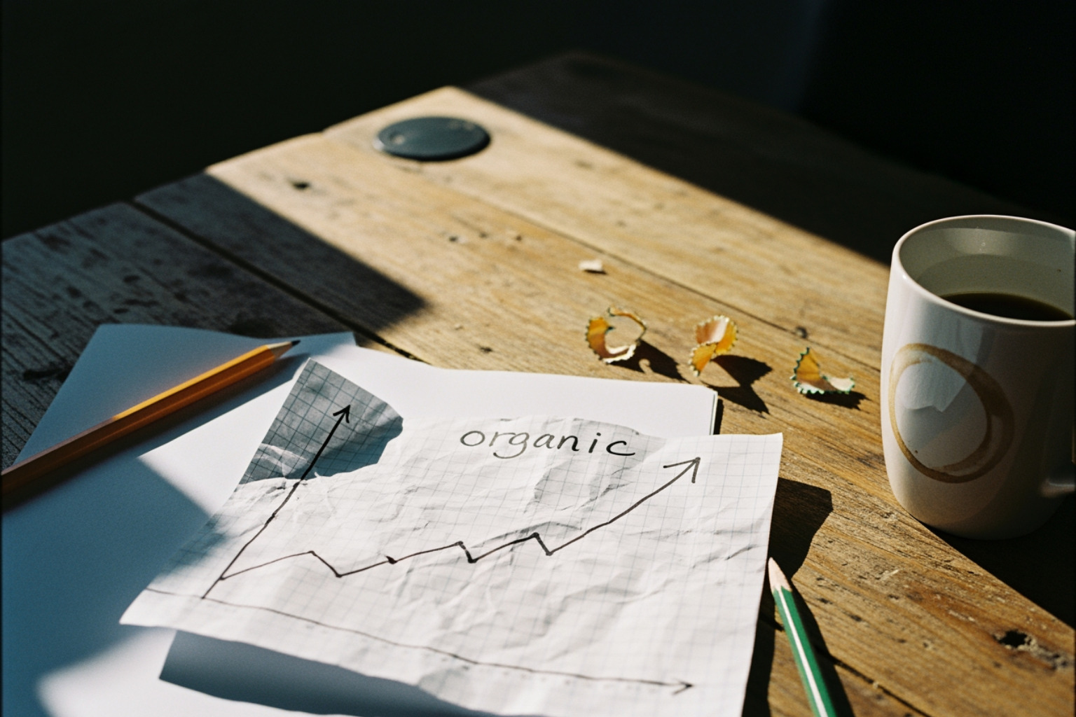 growth chart showing steady organic progress - organic first marketing strategy