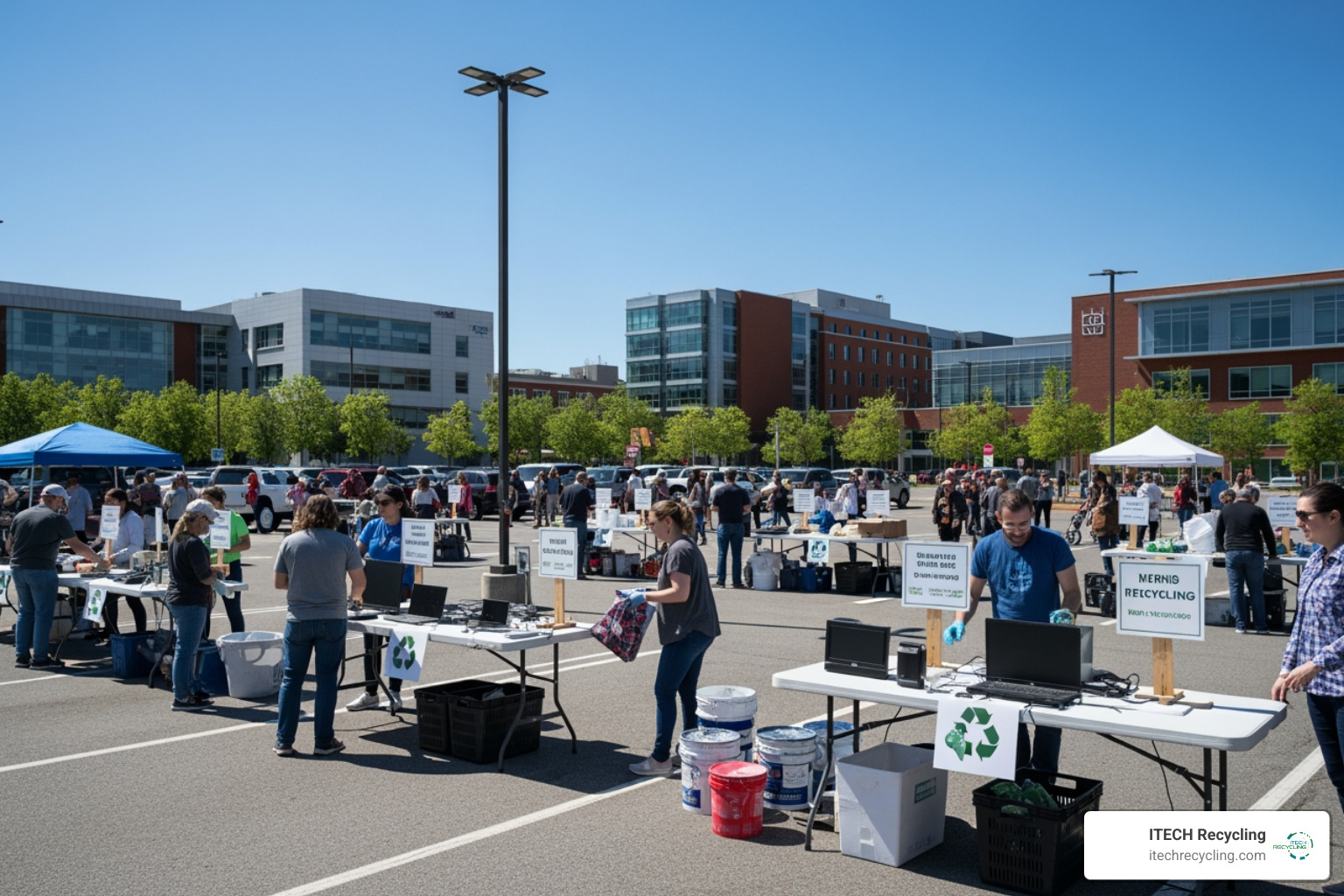 Sustainable Saturday collection site at Benedictine University - lisle recycling event