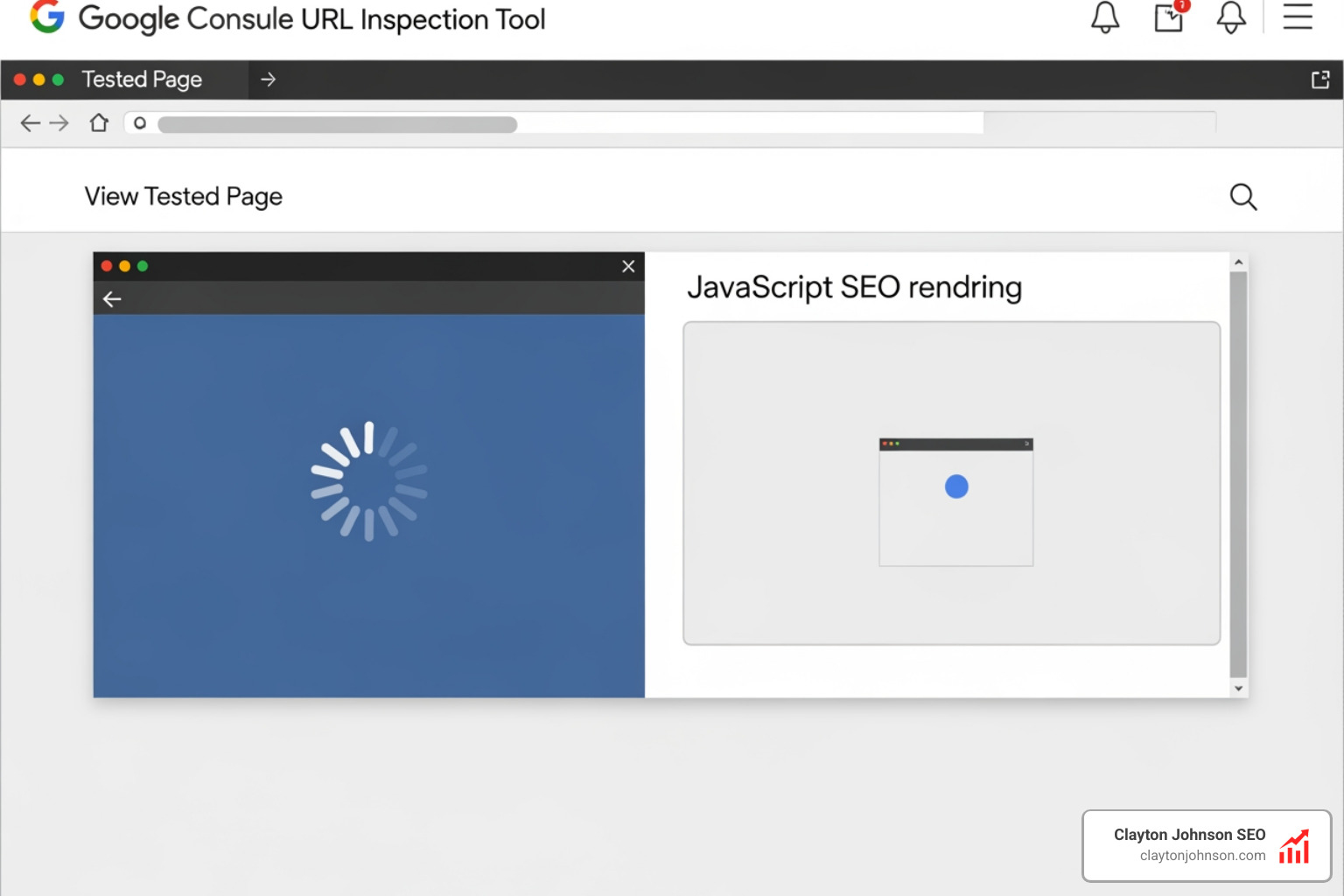 Rendered screenshot in Google Search Console showing content visibility - javascript seo audit