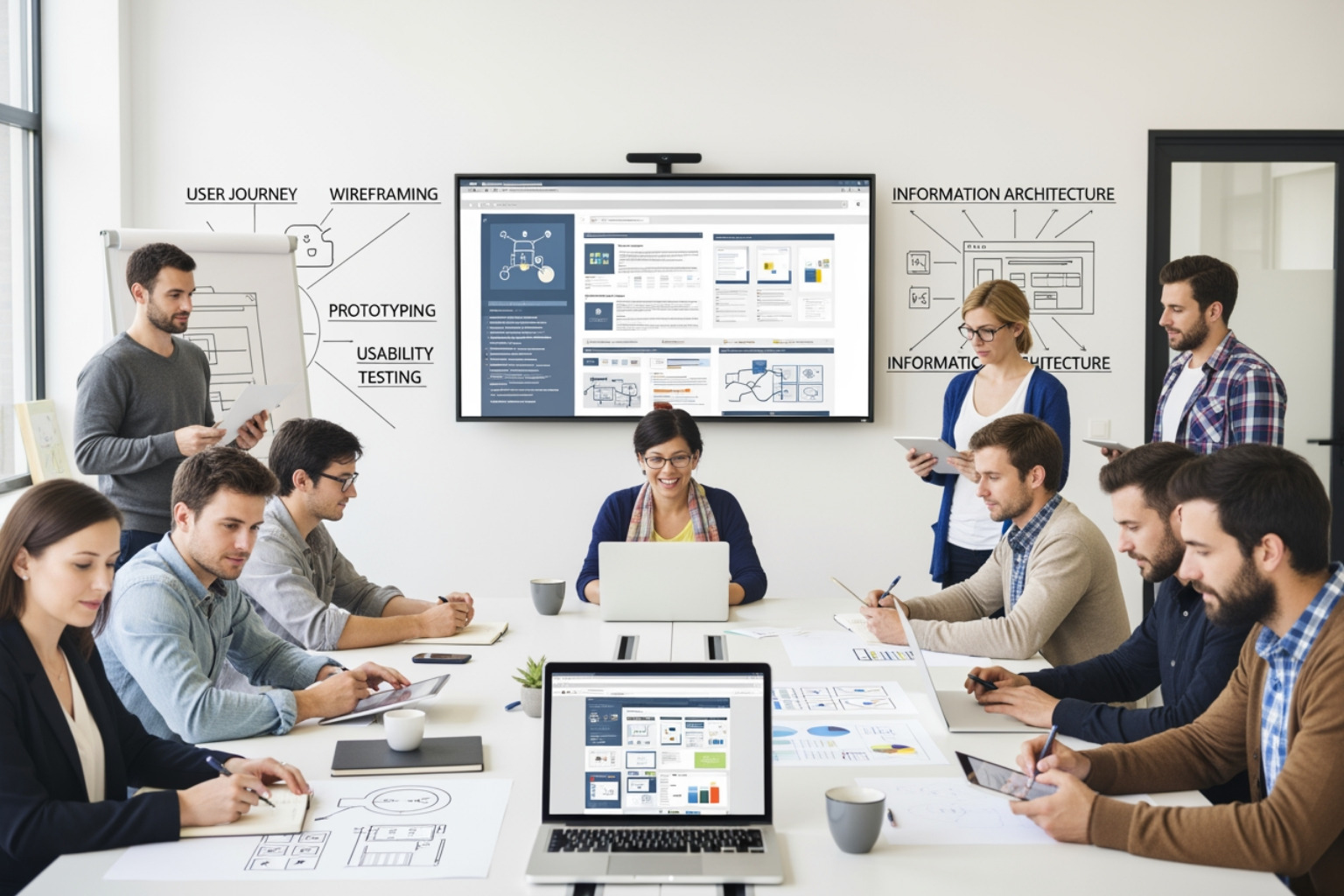 A digital screen showing a business growth chart with upward trending lines in a natural light setting - user experience ux A digital screen showing a business growth chart with upward trending lines in a natural light setting - user experience ux