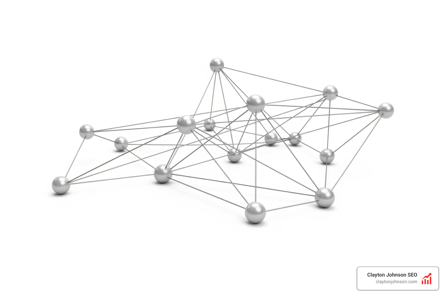 Technical site crawl visualization showing interconnected nodes and link paths - SEO internal link audit