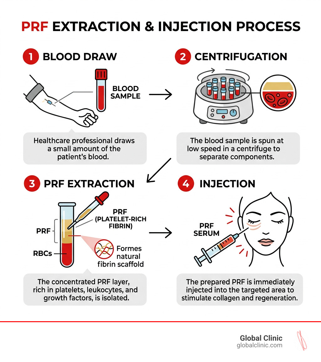 PRF extraction process from blood draw to injection infographic - prf injections arlington infographic 