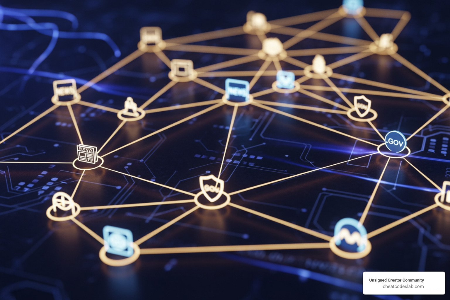 Network of backlinks connecting various high-authority websites - check seo backlinks