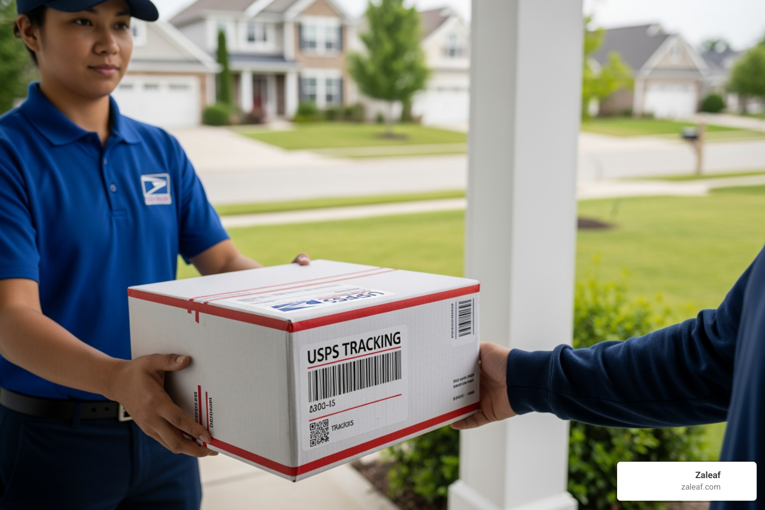 Tracked package arriving at a doorstep - Fast shipping cannabis Tracked package arriving at a doorstep - Fast shipping cannabis