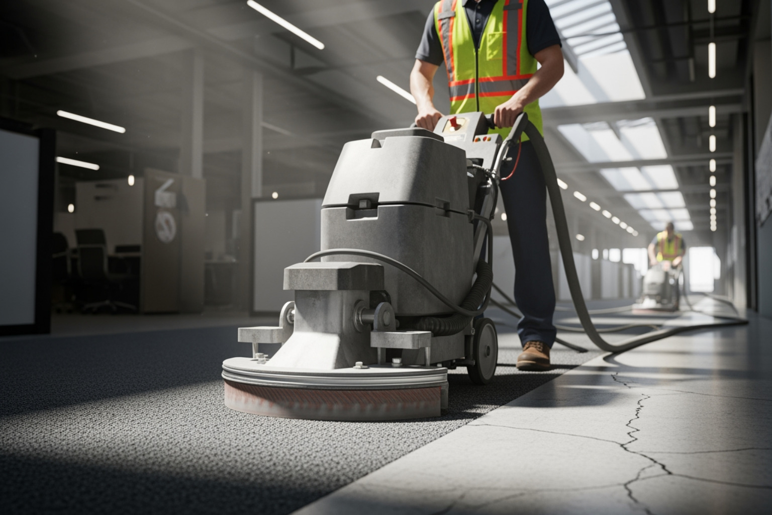 technician performing maintenance - carpet commercial cleaning