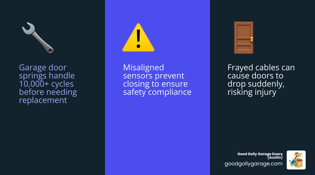 Infographic showing common garage door components and the top repair issues Cedar Park TX homeowners face - garage door Infographic showing common garage door components and the top repair issues Cedar Park TX homeowners face - garage door