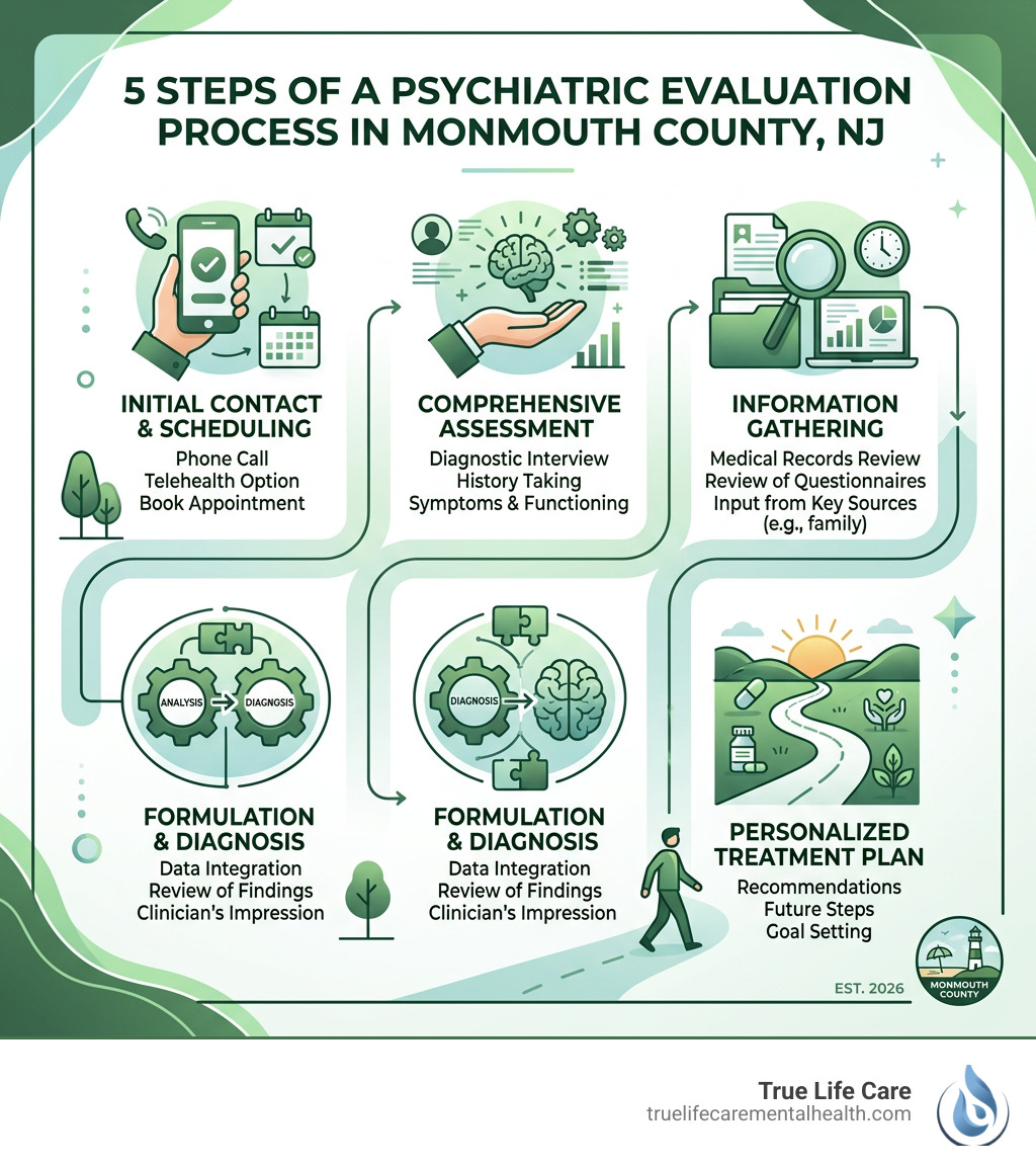 5 steps of a psychiatric evaluation process in Monmouth County NJ - Psychiatric Evaluation Services in Monmouth County NJ