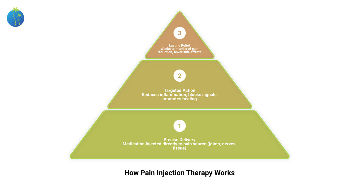 How pain injection therapy delivers targeted relief to the source of pain - pain injection therapy infographic