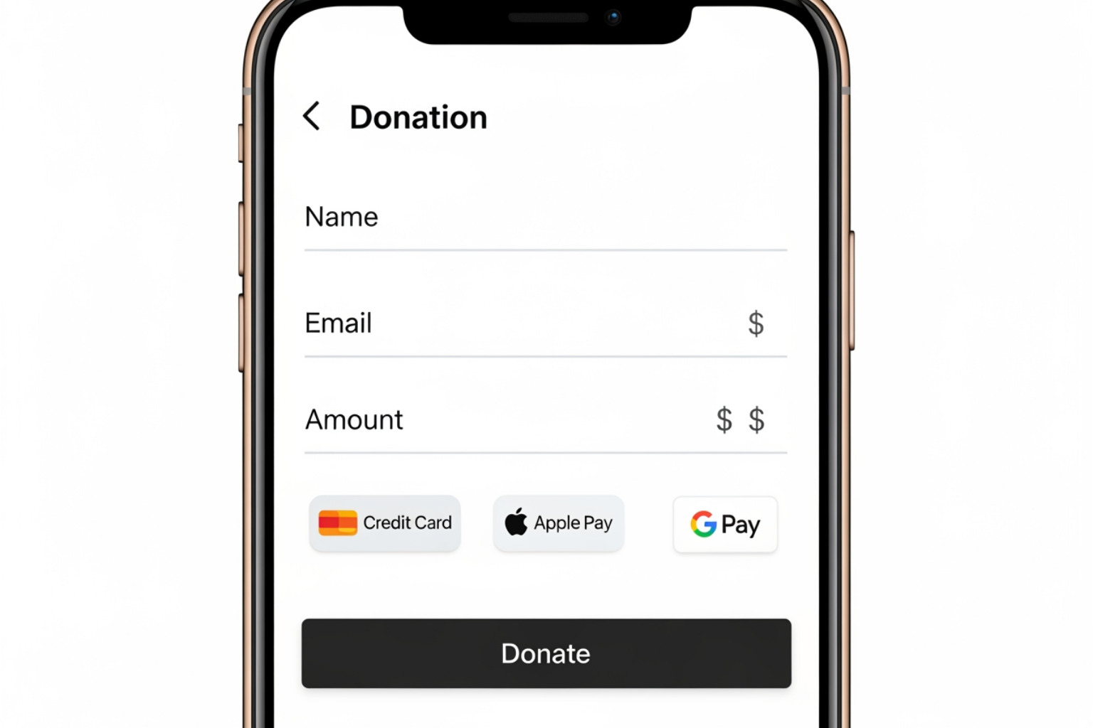 Mobile-responsive donation form showing clean design and easy payment options - create fundraising page Mobile-responsive donation form showing clean design and easy payment options - create fundraising page