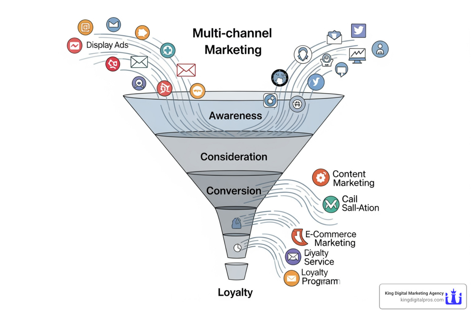 Multi-Channel Marketing Funnel: Awareness, Consideration, Conversion, And Loyalty - Digital Marketing Solutions