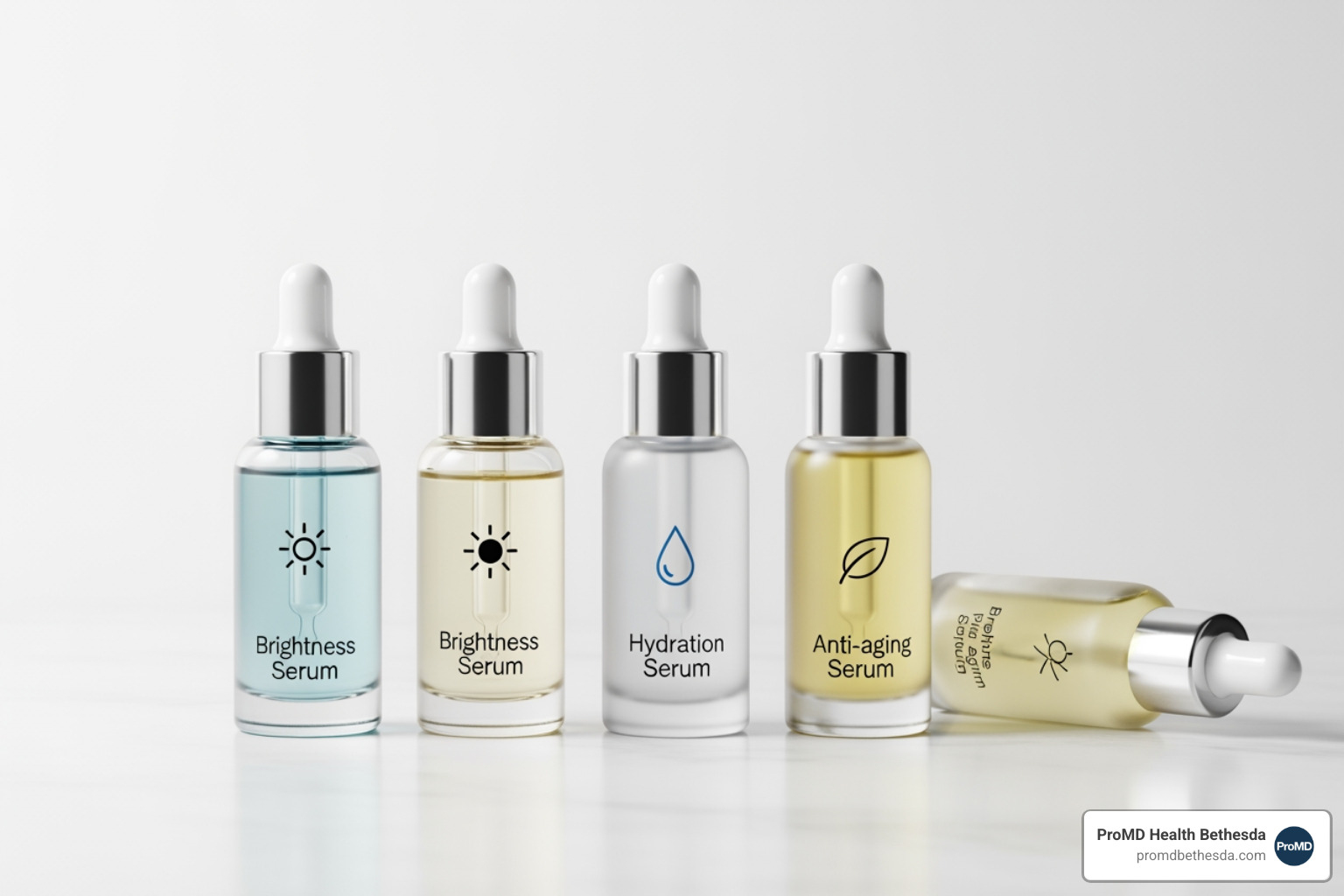 Graphic showing various HydraFacial booster options and their skin benefits - how much is a hydrafacial treatment
