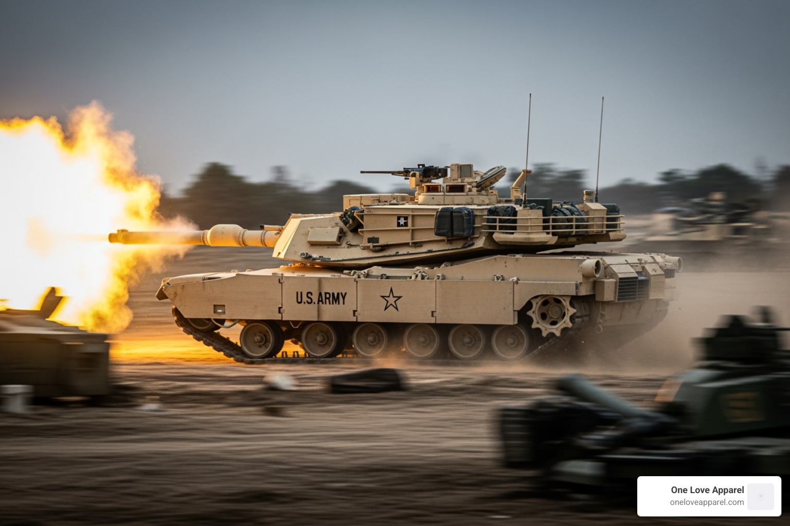 High performance tank M1 Abrams in action - High performance tank
