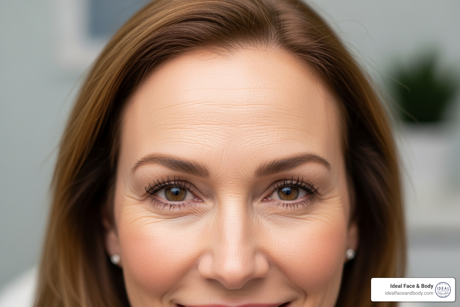 A patient showing smooth forehead results after a neurotoxin treatment - dysport vs botox A patient showing smooth forehead results after a neurotoxin treatment - dysport vs botox