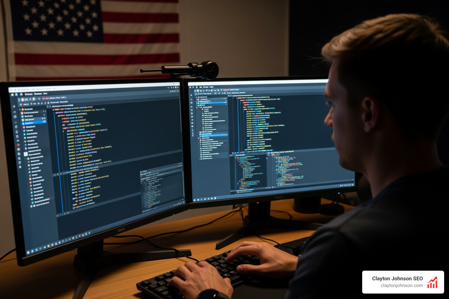 Developer using a local AI coding environment with terminal and IDE windows - open source ai coding tools