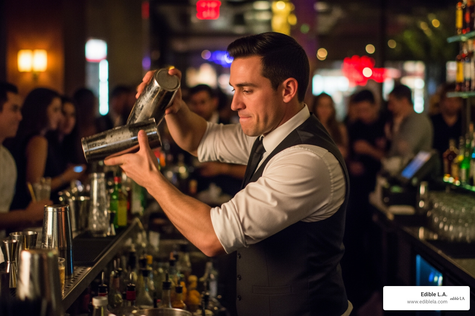 Tom Sandoval behind the bar at SUR in West Hollywood during the early seasons of Vanderpump Rules - tom sandoval