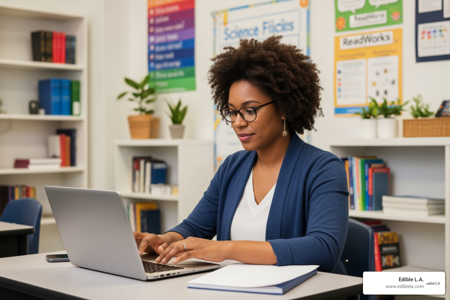 A teacher searching the extensive ReadWorks library for science and fiction articles - readworks