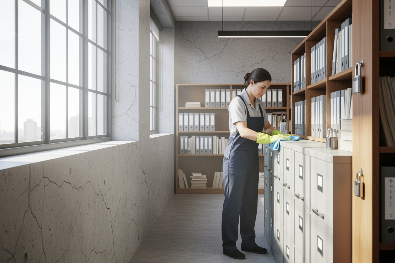 secure document room cleaning - High end law firm cleaning