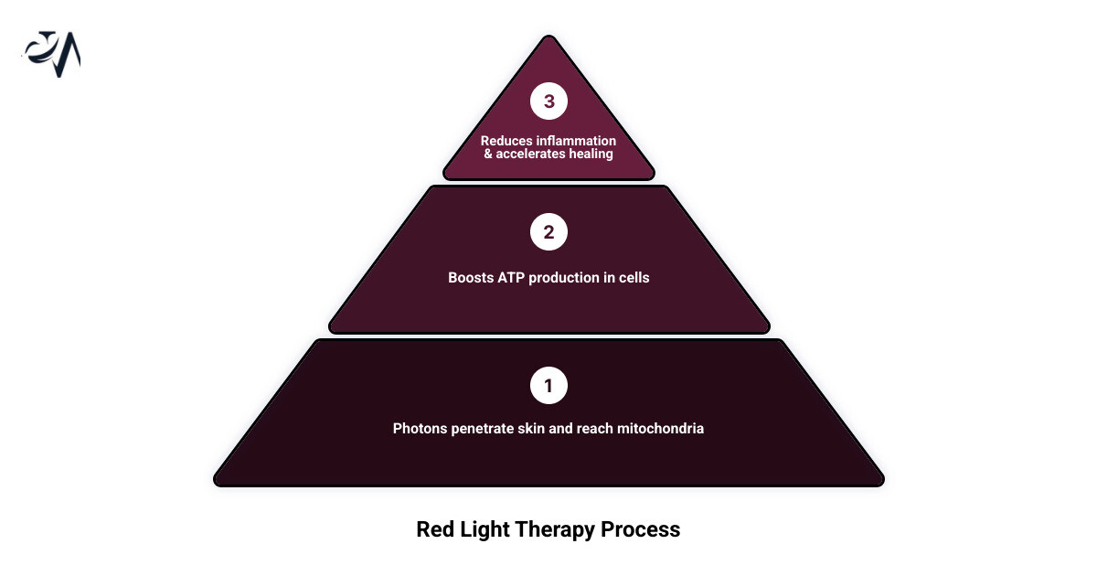Infographic: how red light therapy works for foot tissue, wavelengths, benefits, and top device types - best red light