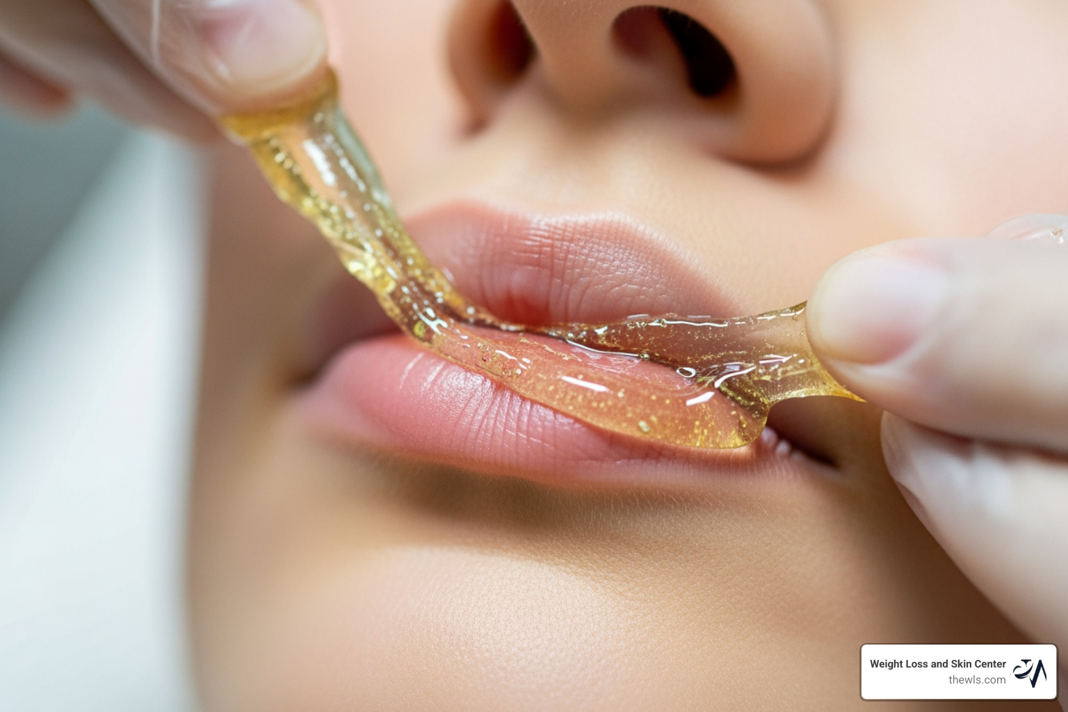 Comparison of organic sugar paste vs traditional resin wax on delicate skin - organic sugaring upper lip