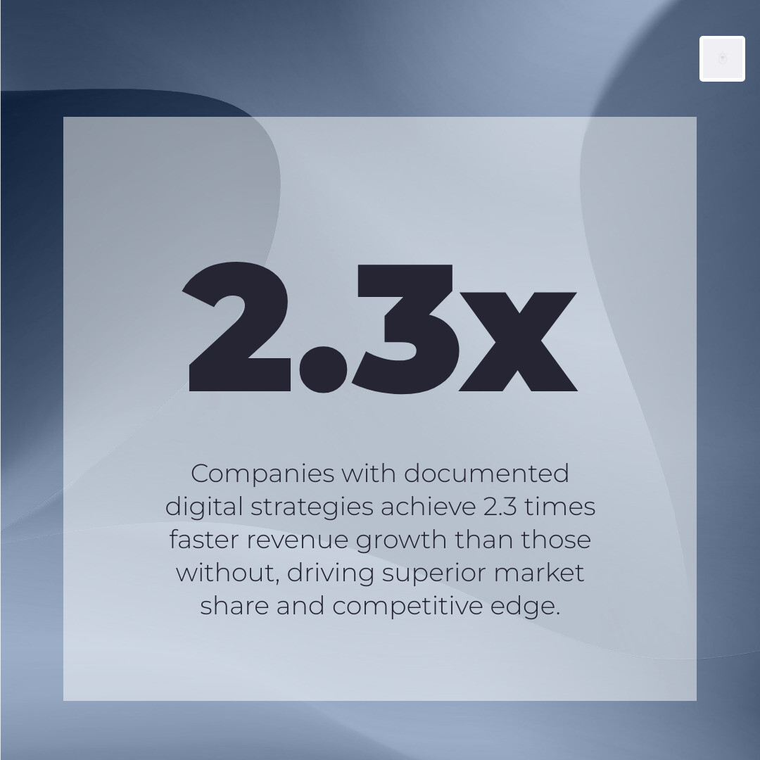 2.3x revenue growth advantage of documented digital strategies - digital business growth infographic simple-stat-abstract