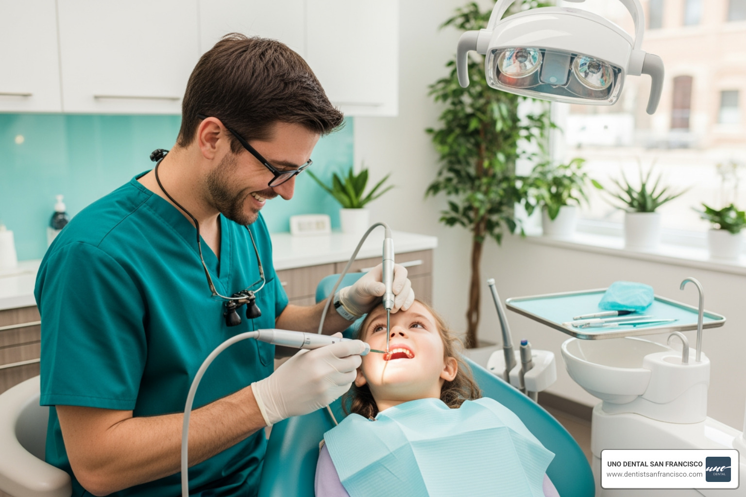 A dentist using a gentle dental laser on a young patient, highlighting the needle-free and drill-free experience - Holistic A dentist using a gentle dental laser on a young patient, highlighting the needle-free and drill-free experience - Holistic