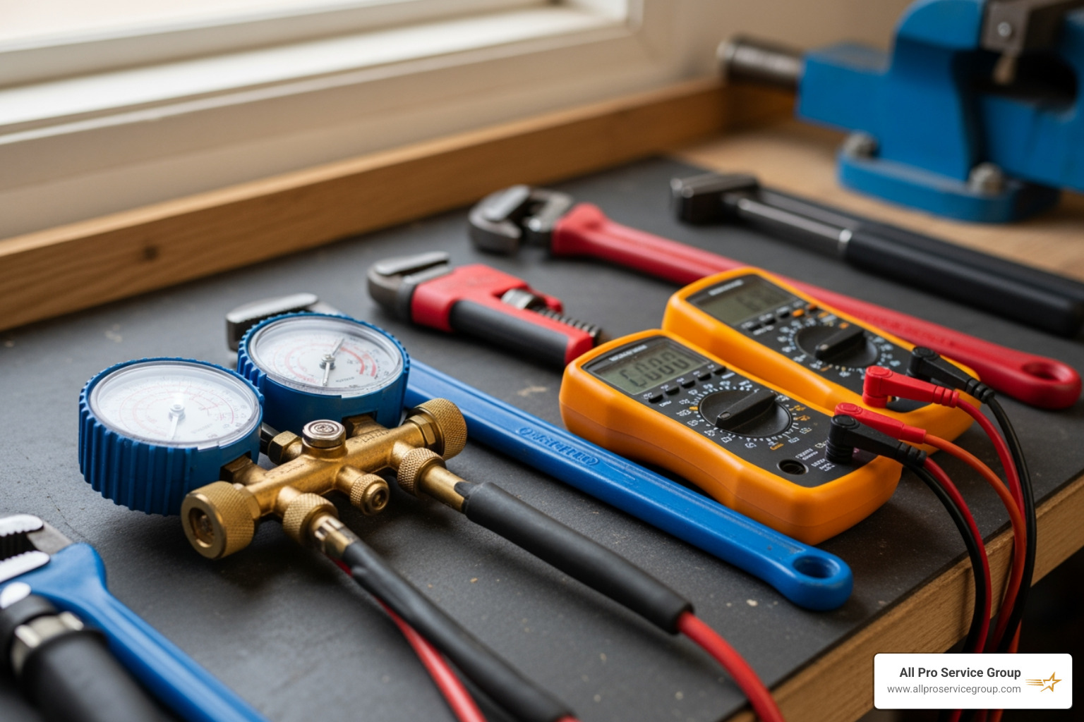 Essential HVAC tools for furnace installation: manifold gauges, pipe wrenches, and multimeters - furnace installation Essential HVAC tools for furnace installation: manifold gauges, pipe wrenches, and multimeters - furnace installation