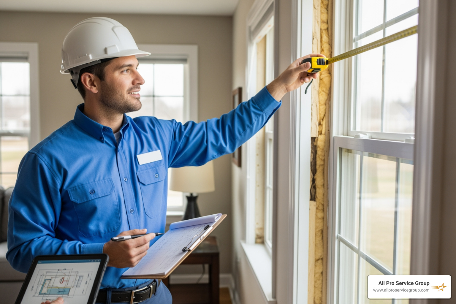 HVAC technician performing a professional home assessment and Manual J load calculation - furnace installation price